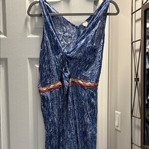 Vibrant Blue Sleeveless Dress with Tie Front Loft Beach